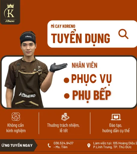 MÌ CAY KORENO 105 HOÀNG DIỆU 02 TUYỂN DỤNG